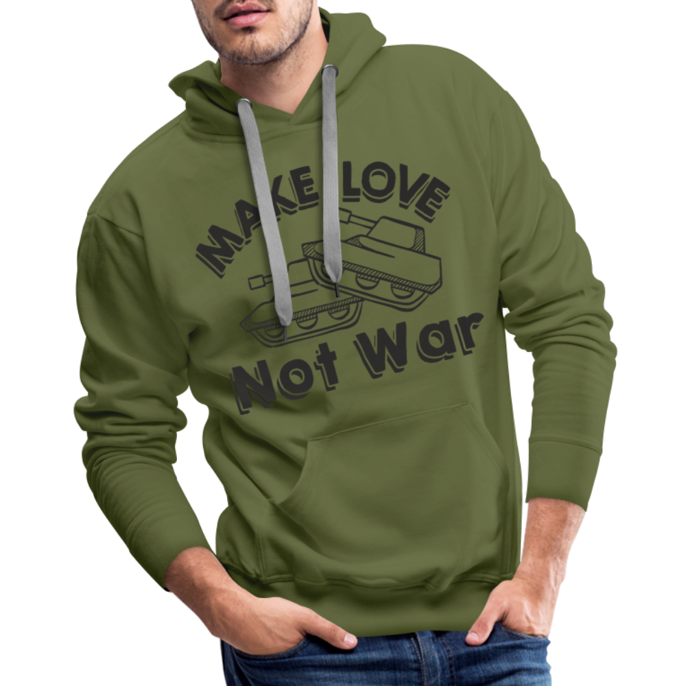 Make Love Not War Men’s Premium Hoodie Color: white