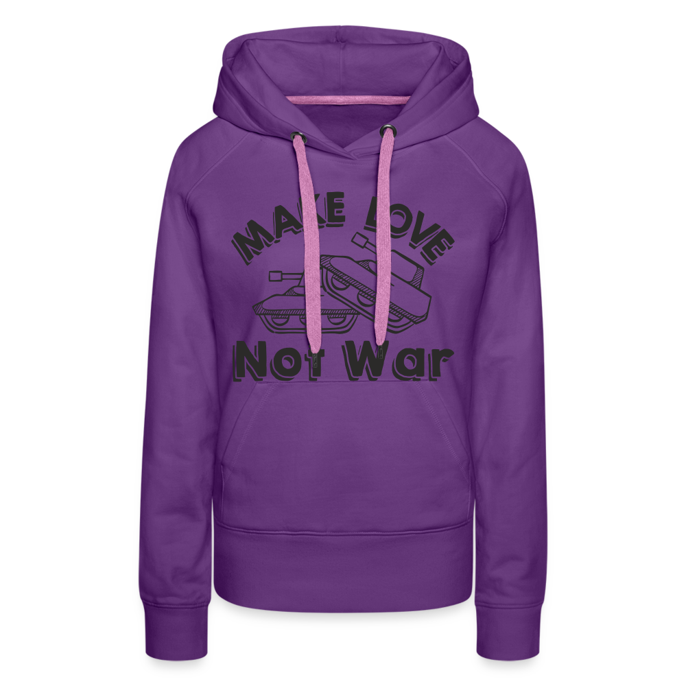 Make Love Not War Women’s Premium Hoodie - purple
