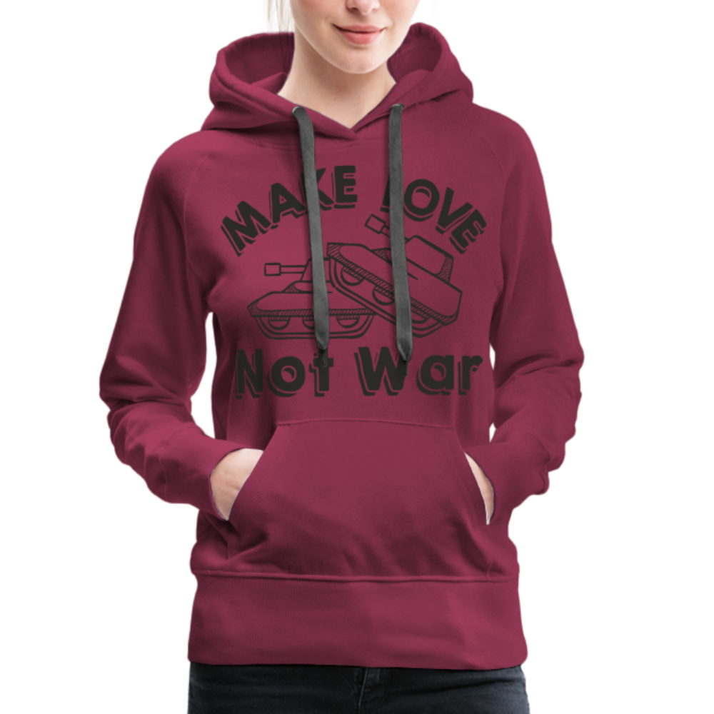 Make Love Not War Women’s Premium Hoodie - burgundy