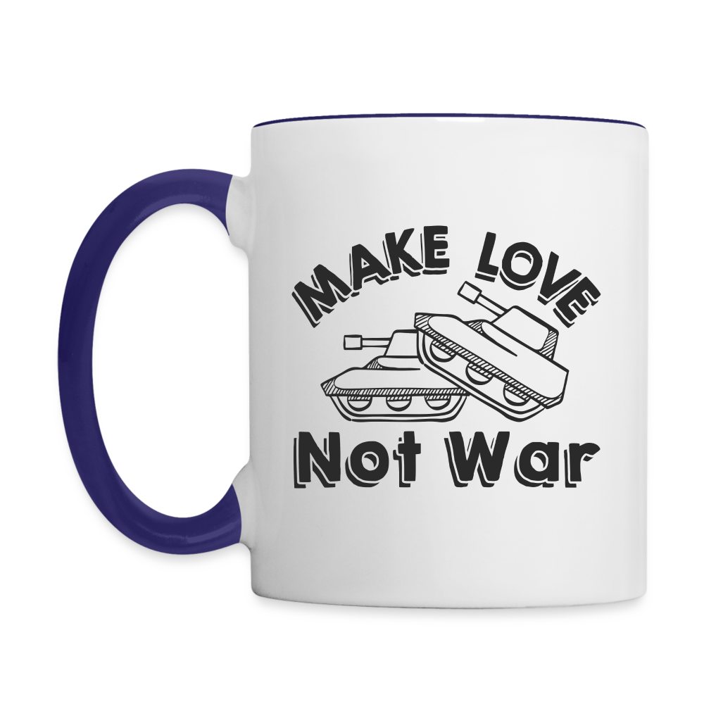 Make Love Not War Coffee Mug Color: white/cobalt blue