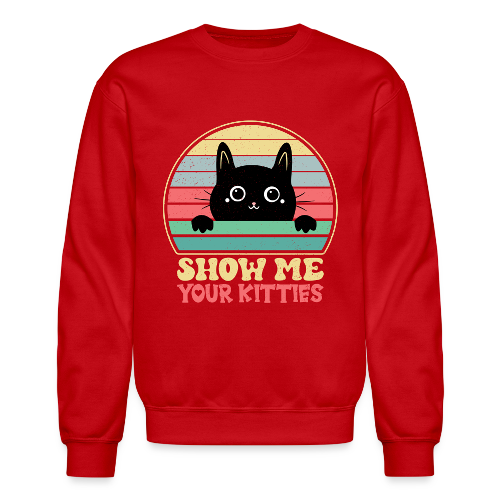 Show Me Your Kitties Sweatshirt Color: red