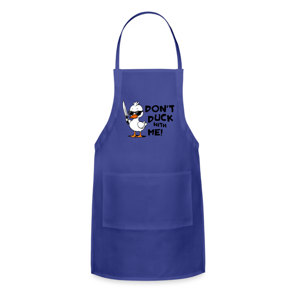 Don't Duck With Me Apron Color: royal blue