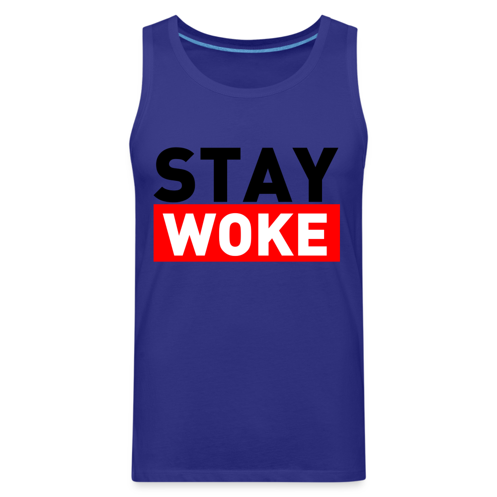Stay Woke Men’s Premium Tank Top Color: white