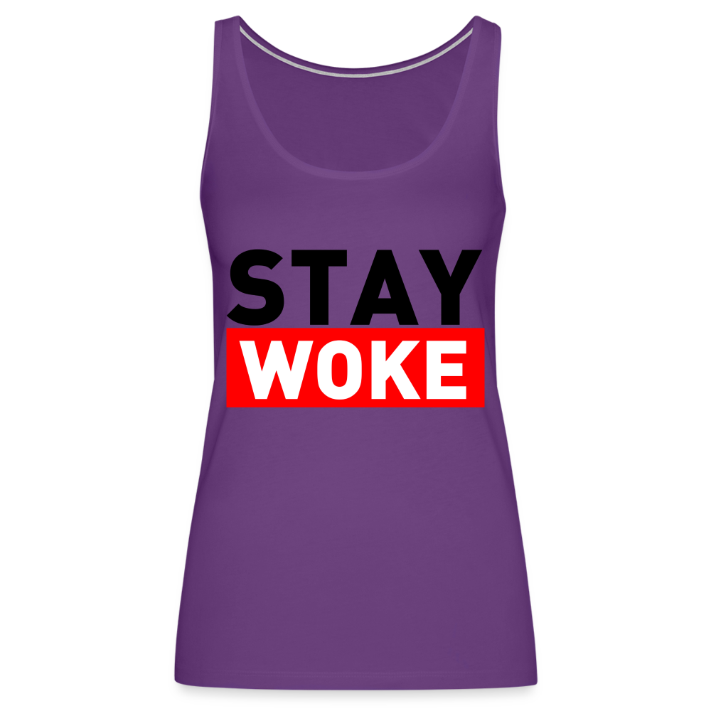 Stay Woke Women’s Premium Tank Top Color: white