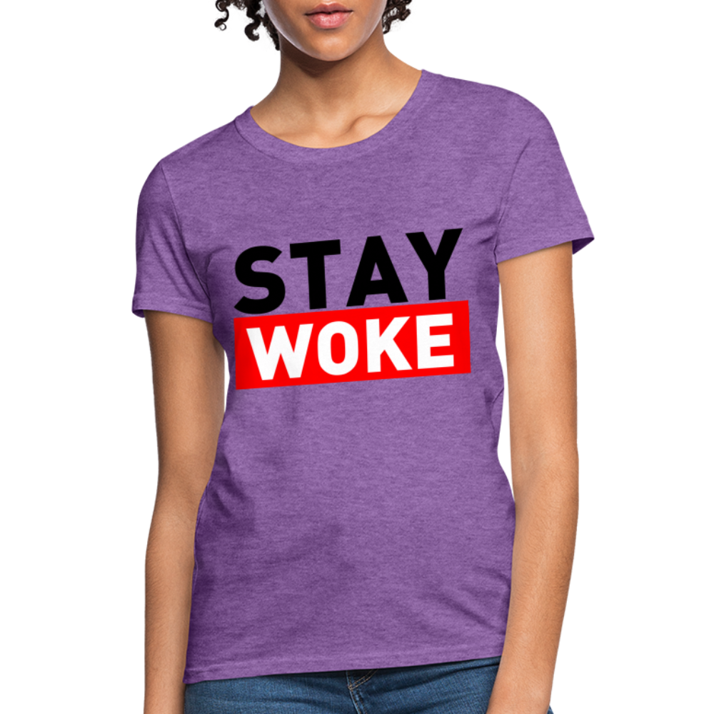 Stay Woke Women's T-Shirt Color: Purple Heather