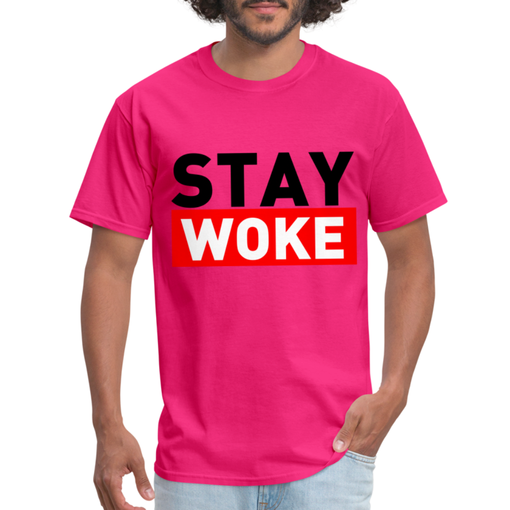 Stay Woke T-Shirt - fuchsia