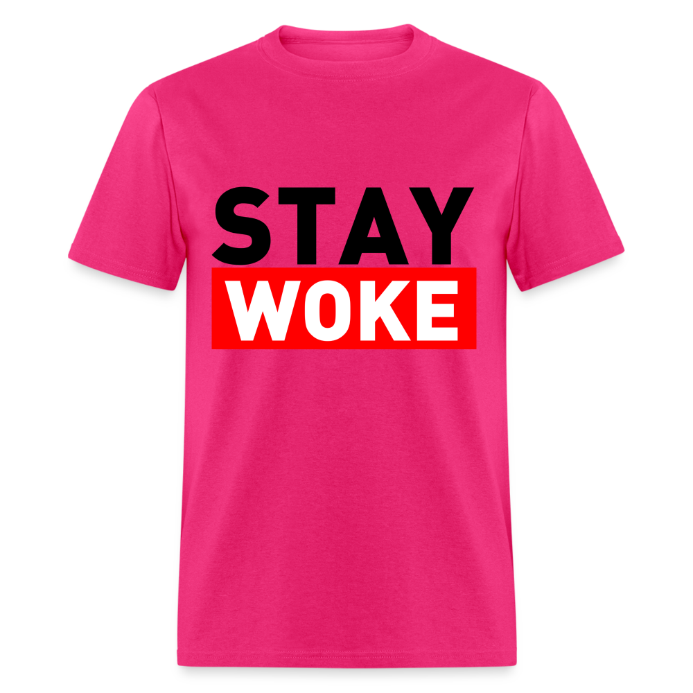 Stay Woke T-Shirt - fuchsia