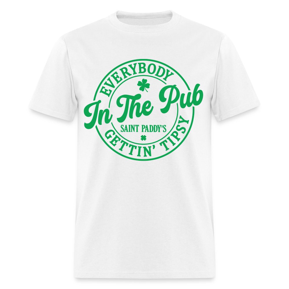 Everybody In The Pub Getting Tipsy T-Shirt (Saint Paddy's) - white