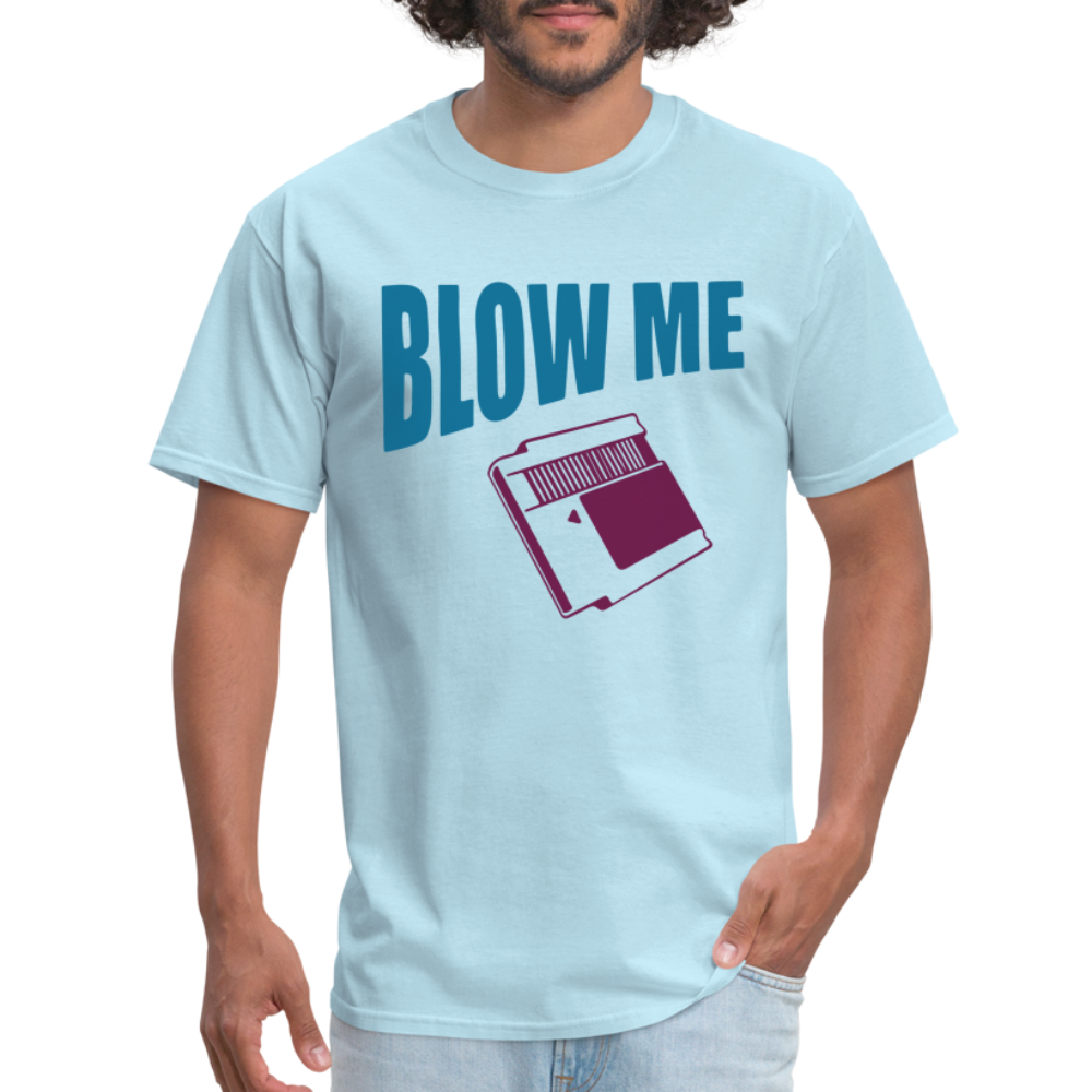 Blow Me T-Shirt (Vintage Cassette) - powder blue