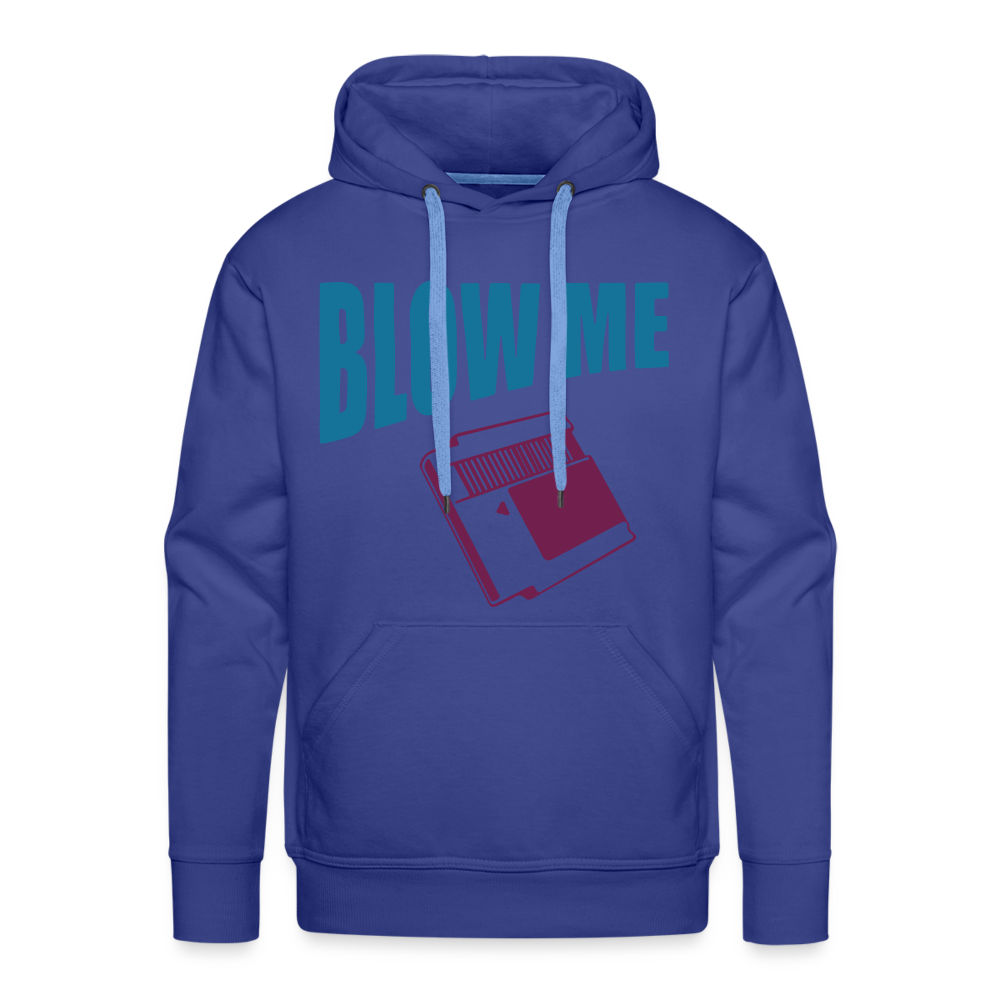 Blow Me Men’s Premium Hoodie (Vintage Cassette) Color: white