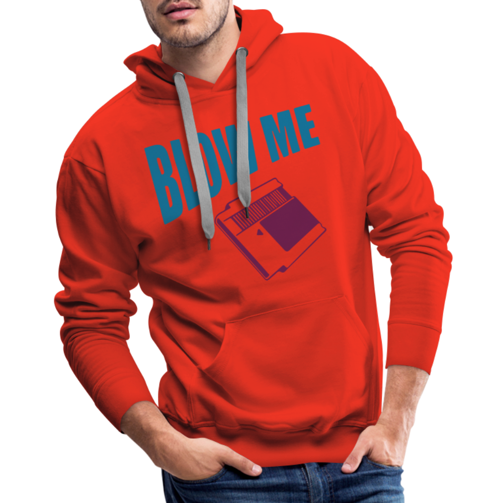Blow Me Men’s Premium Hoodie (Vintage Cassette) Color: white