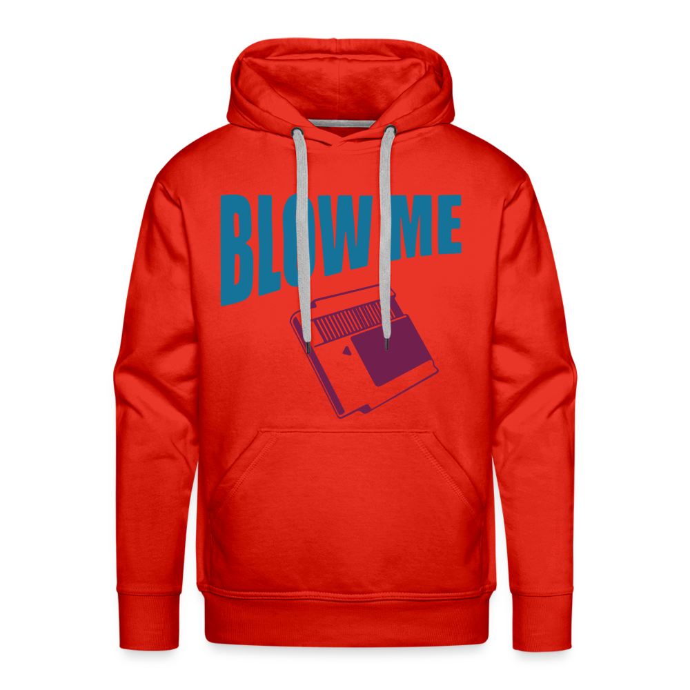 Blow Me Men’s Premium Hoodie (Vintage Cassette) Color: red