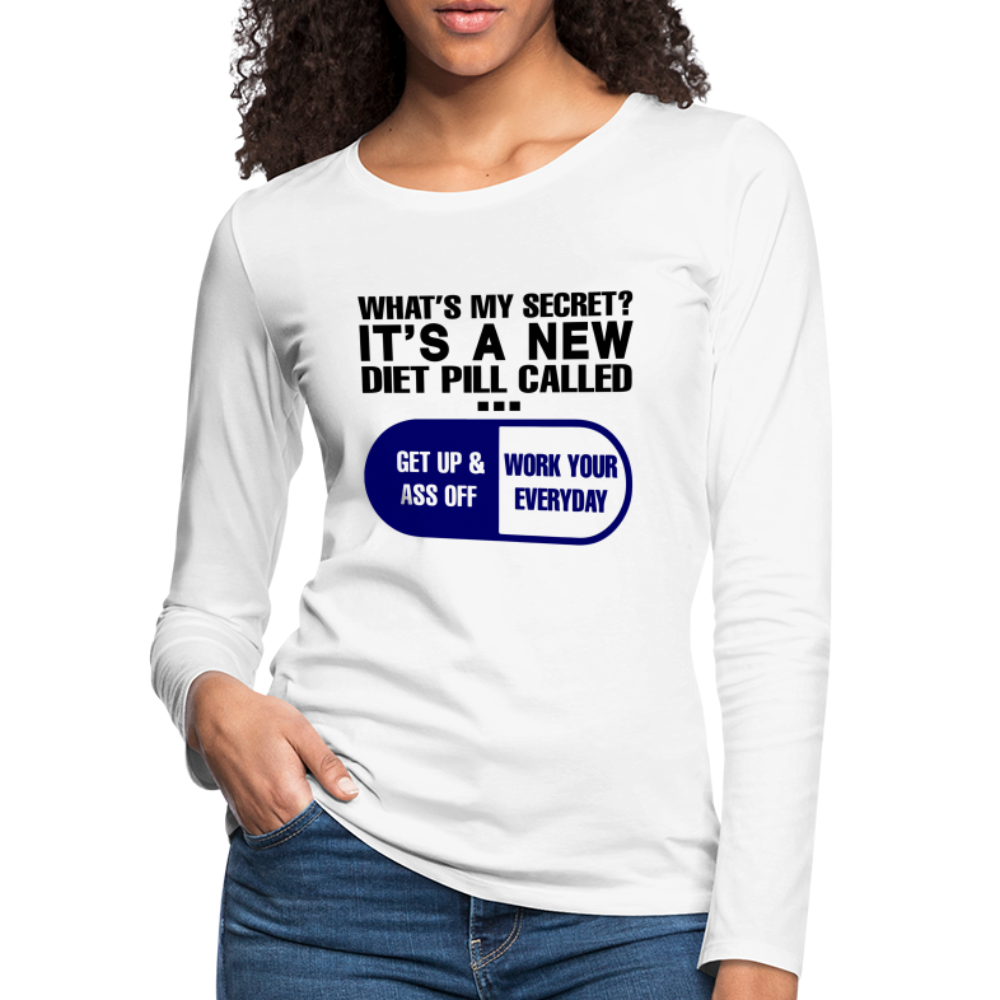 Secret Diet Pill Women's Premium Long Sleeve T-Shirt - white