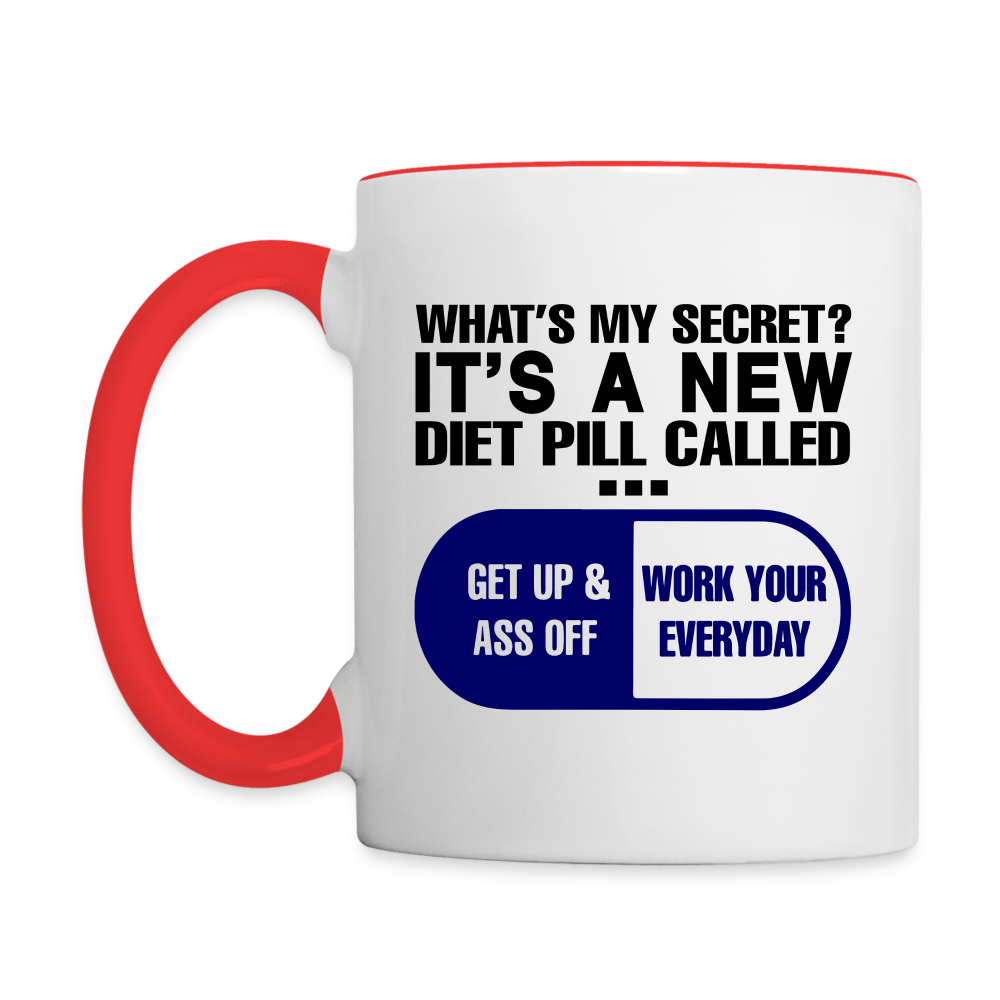 Secret Diet Pill Coffee Mug Color: white/cobalt blue