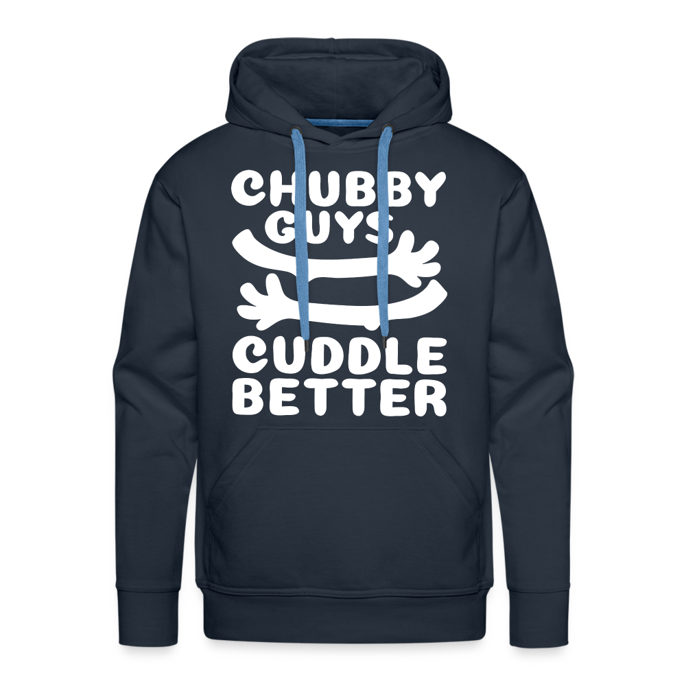 Chubby Guys Cuddle Better Men’s Premium Hoodie Color: royal blue