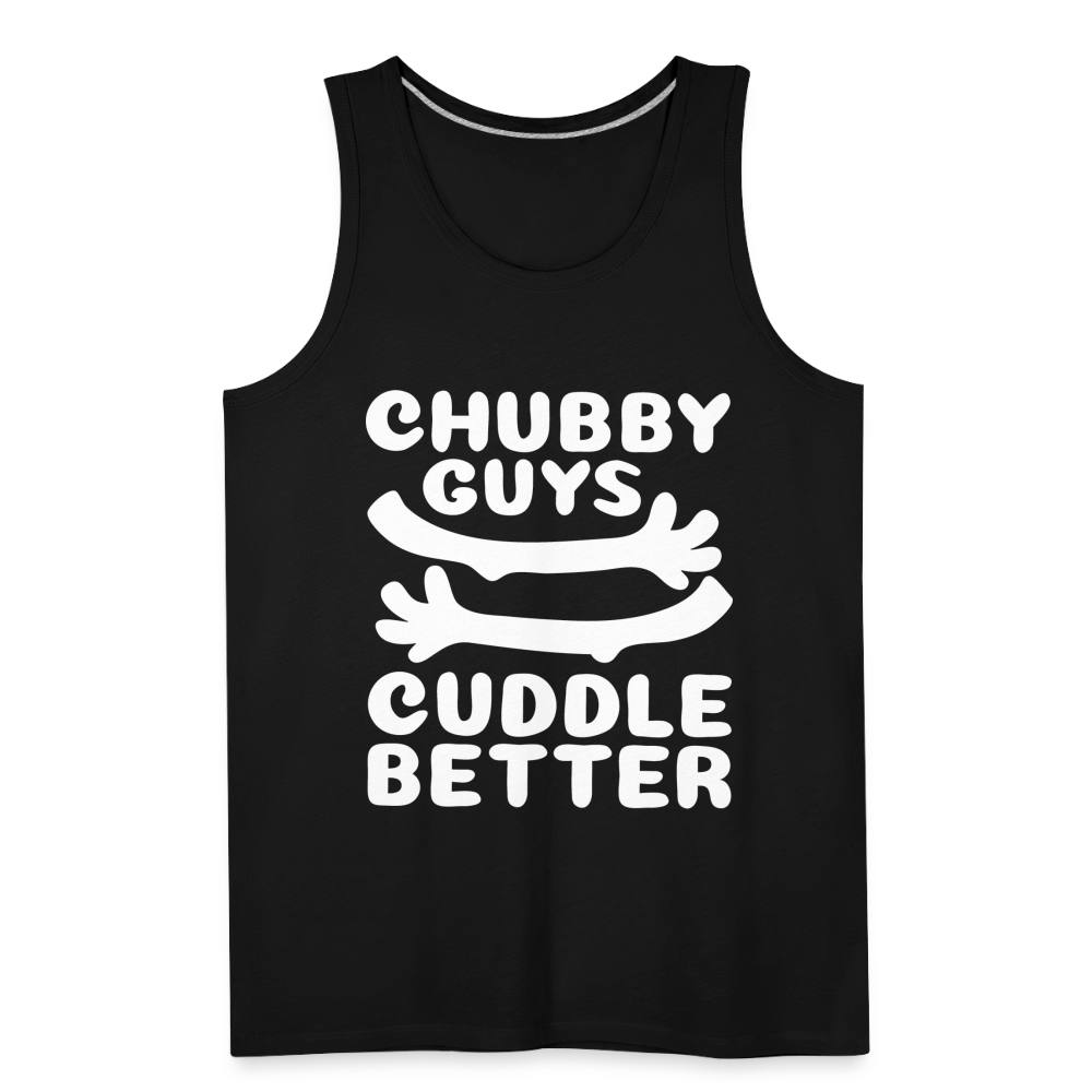 Chubby Guys Cuddle Better Men’s Premium Tank Top Color: red