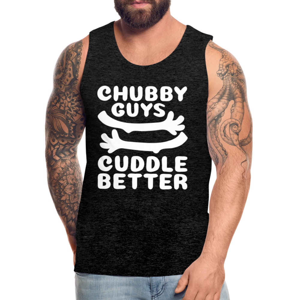 Chubby Guys Cuddle Better Men’s Premium Tank Top Color: red