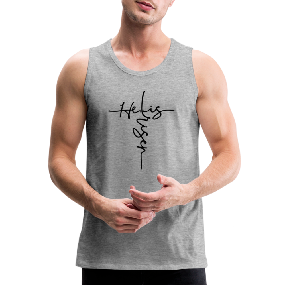 He Is Risen Men's Premium Tank Top Color: white