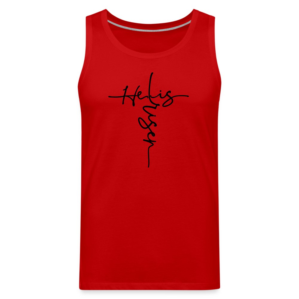 He Is Risen Men's Premium Tank Top Color: white