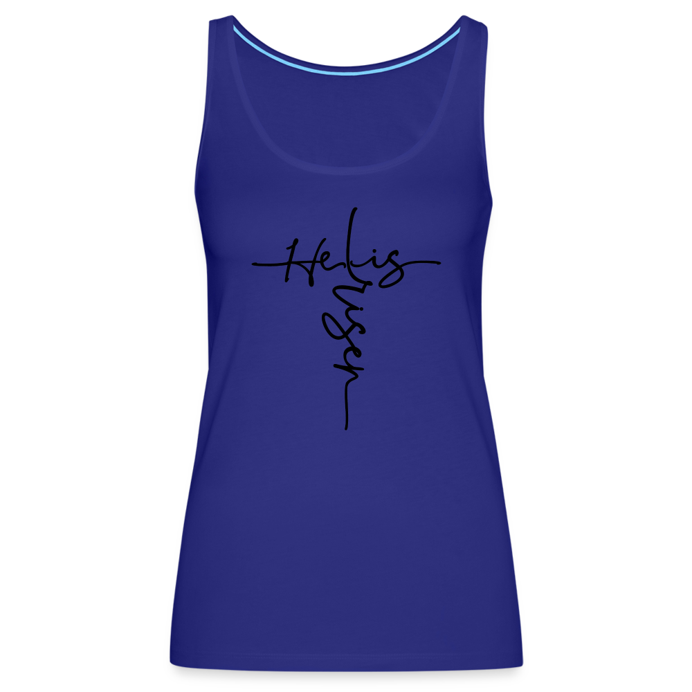 He Is Risen Women’s Premium Tank Top (Easter - Religious) - royal blue