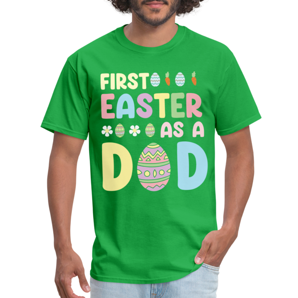 First Easter as a Dad T-Shirt - bright green