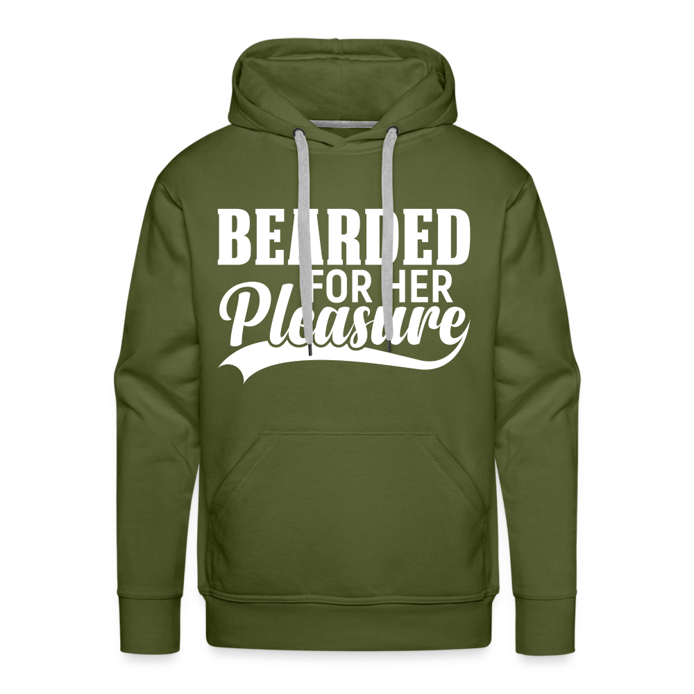 Bearded For Her Pleasure Men’s Premium Hoodie - olive green