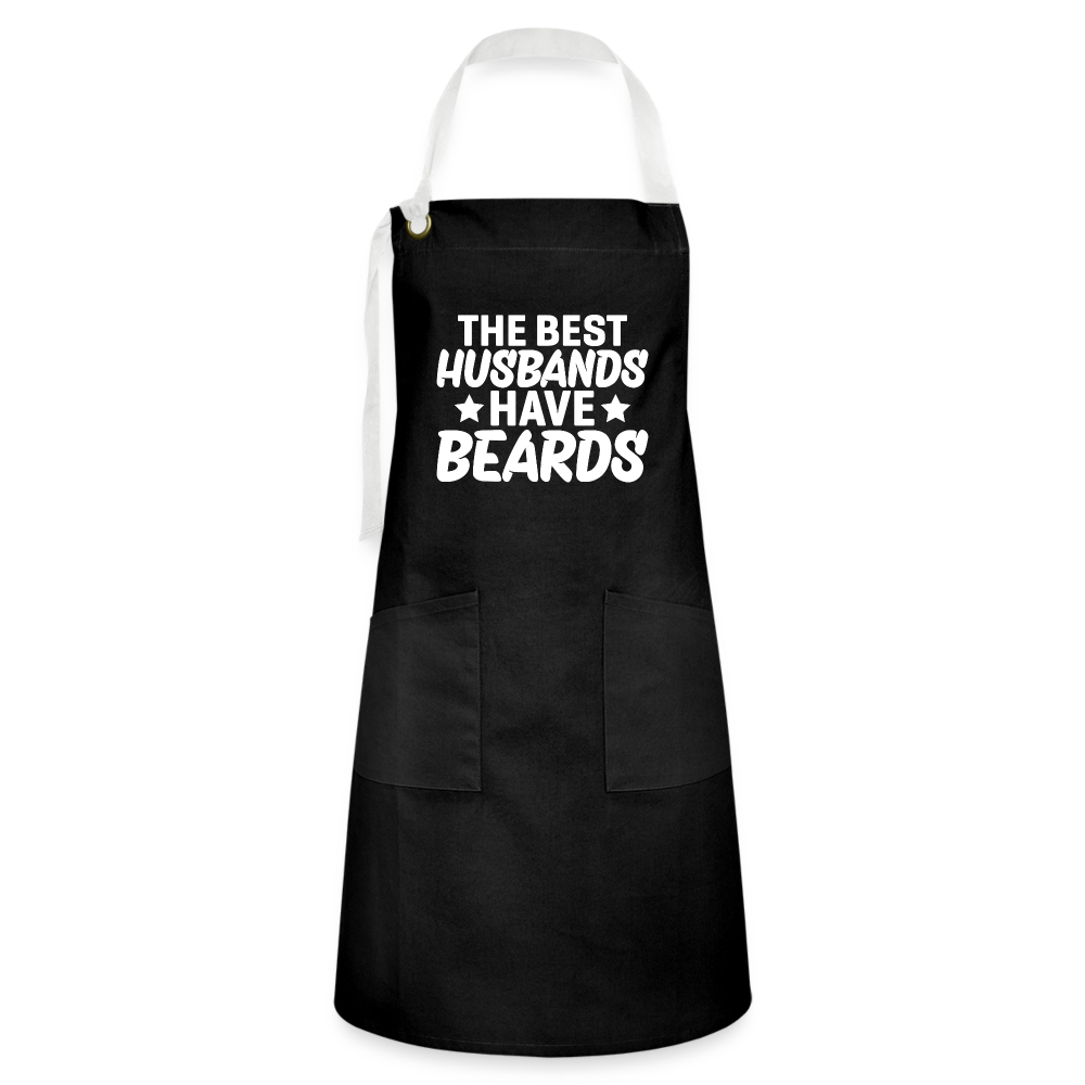 The Best Husbands Have Beards Artisan Apron Color: black/white