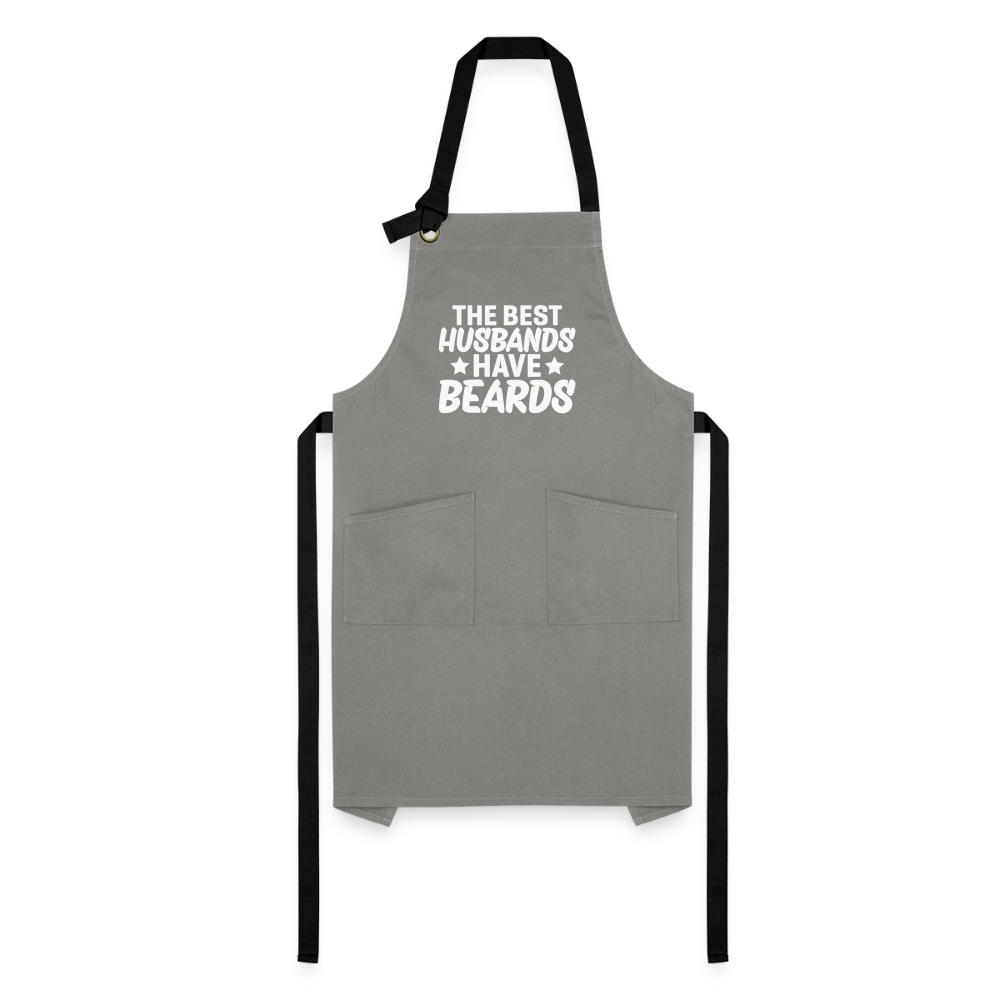 The Best Husbands Have Beards Artisan Apron - gray/black
