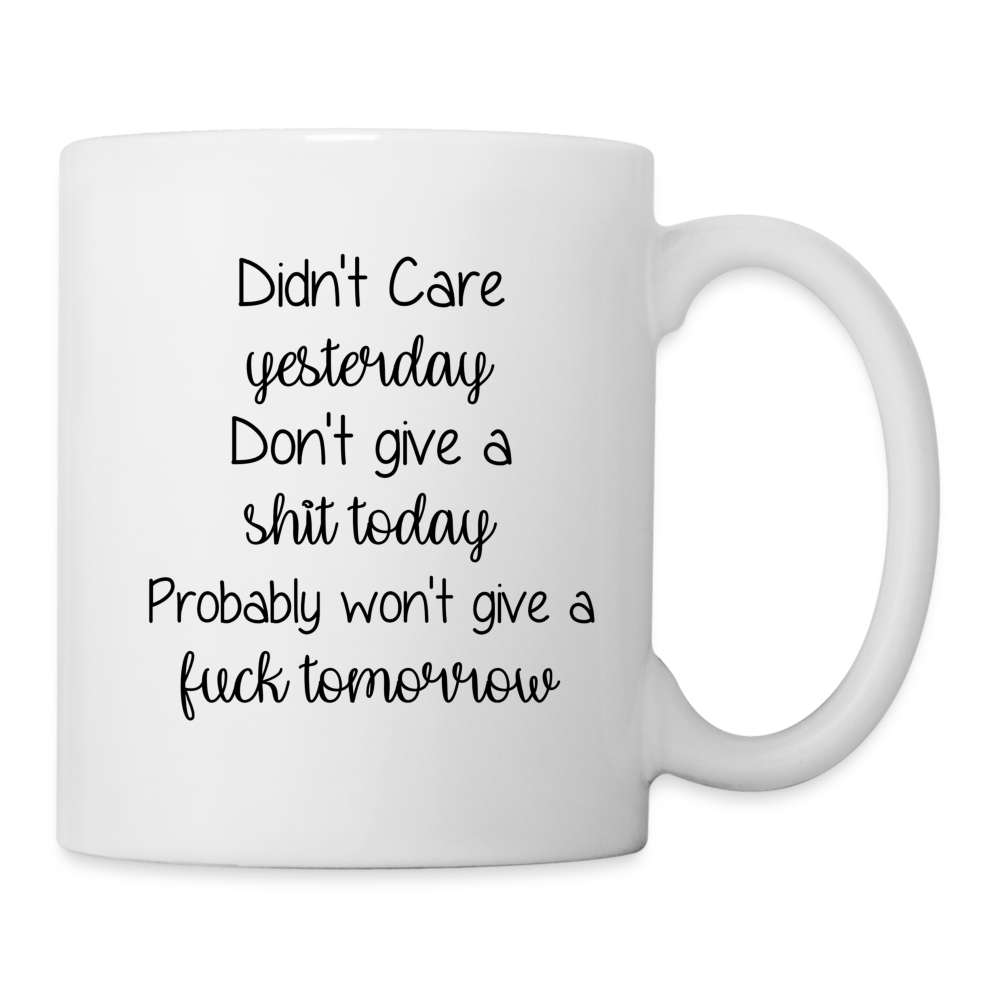 My Mood Yesterday, Today, Tomorrow Coffee Mug - white