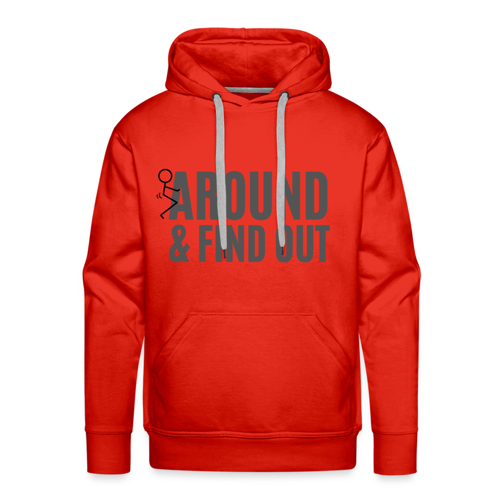 F Around and Find Out Men’s Premium Hoodie Color: red