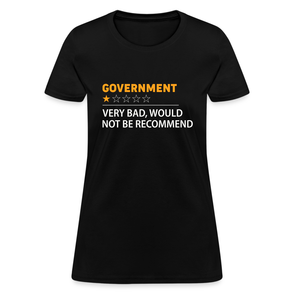 Government Rating Women's T-Shirt (Very Bad Would Not Recommend) - black