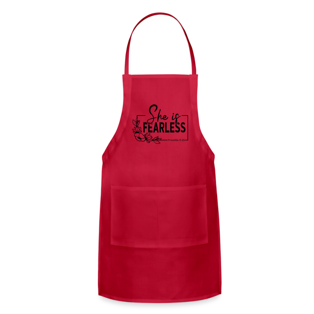 She Is Fearless Adjustable Apron (Proverbs 31:25) Color: natural
