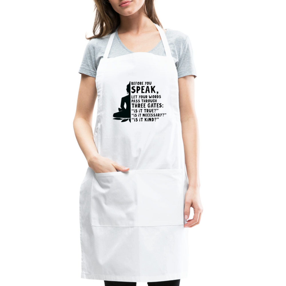 Before You Speak Adjustable Apron (is it True, Necessary, Kind?) Color: red