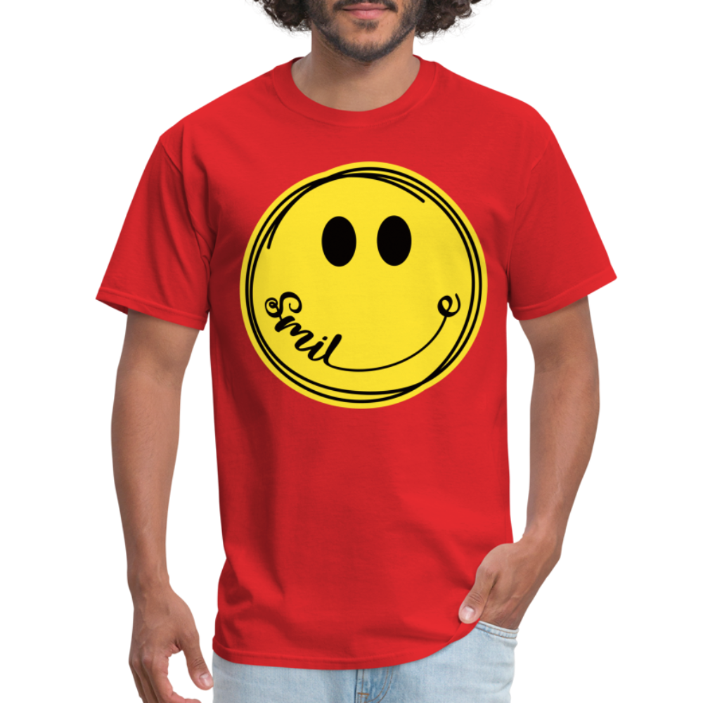 Smile - Smiley Face Emoji T-Shirt - red