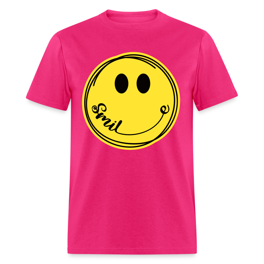 Smile - Smiley Face Emoji T-Shirt - fuchsia