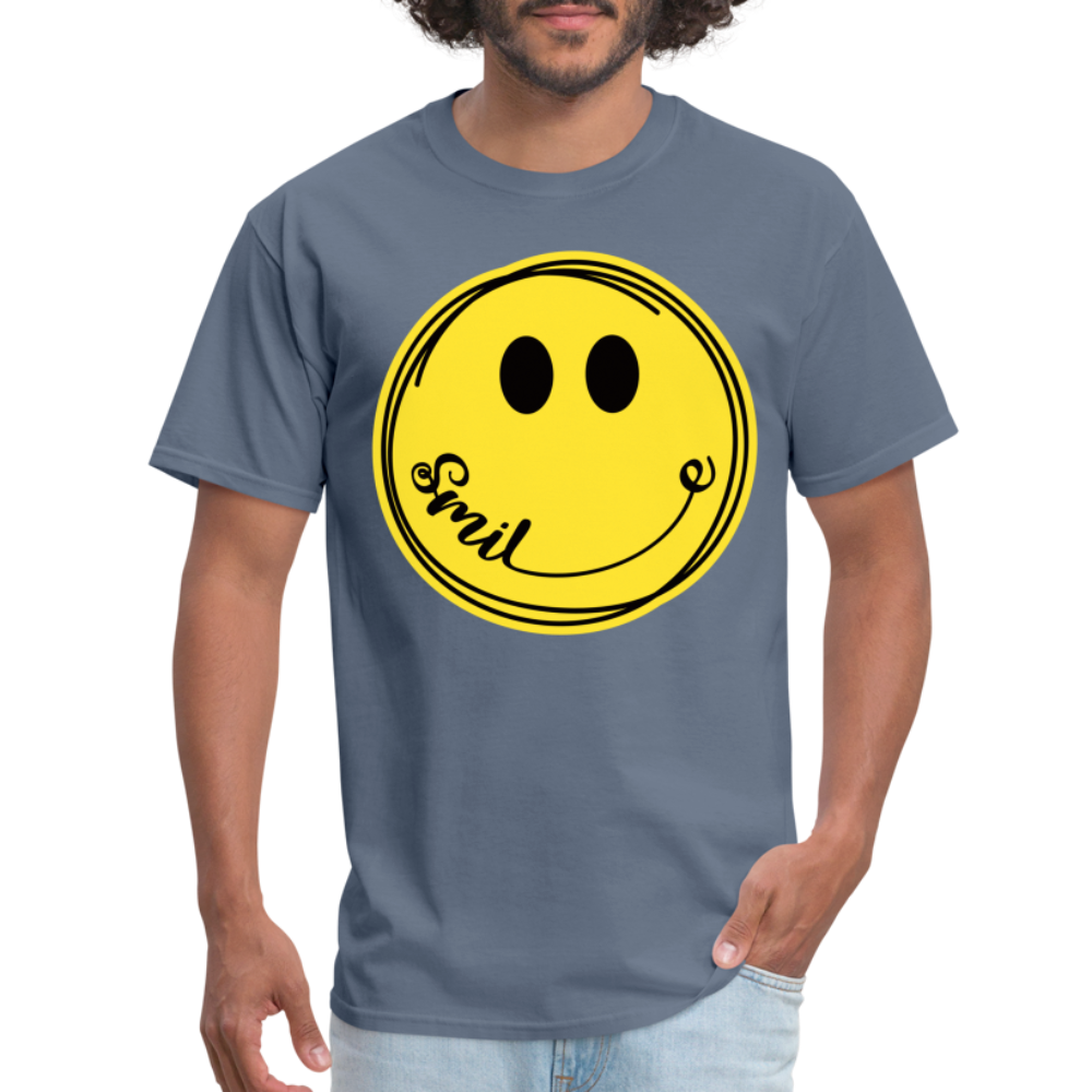 Smile - Smiley Face Emoji T-Shirt - denim