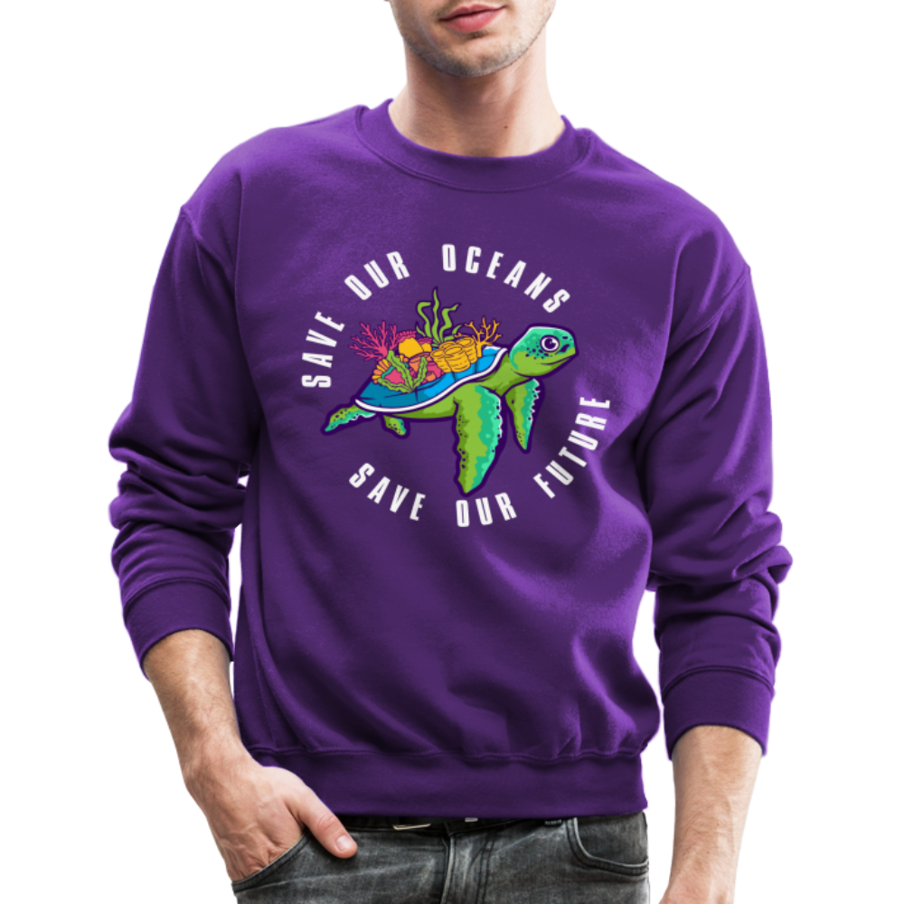 Save Our Oceans Save Our Future Sweatshirt Color: purple
