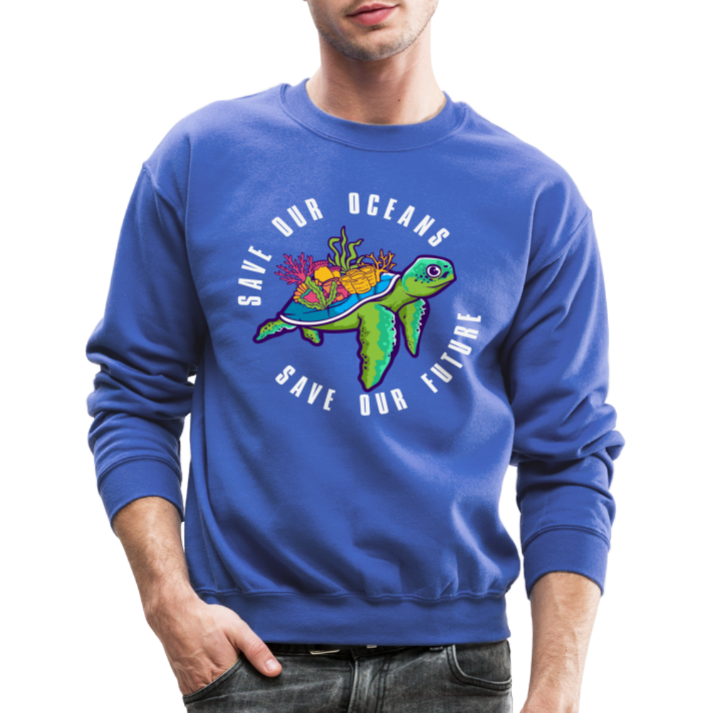 Save Our Oceans Save Our Future Sweatshirt Color: royal blue