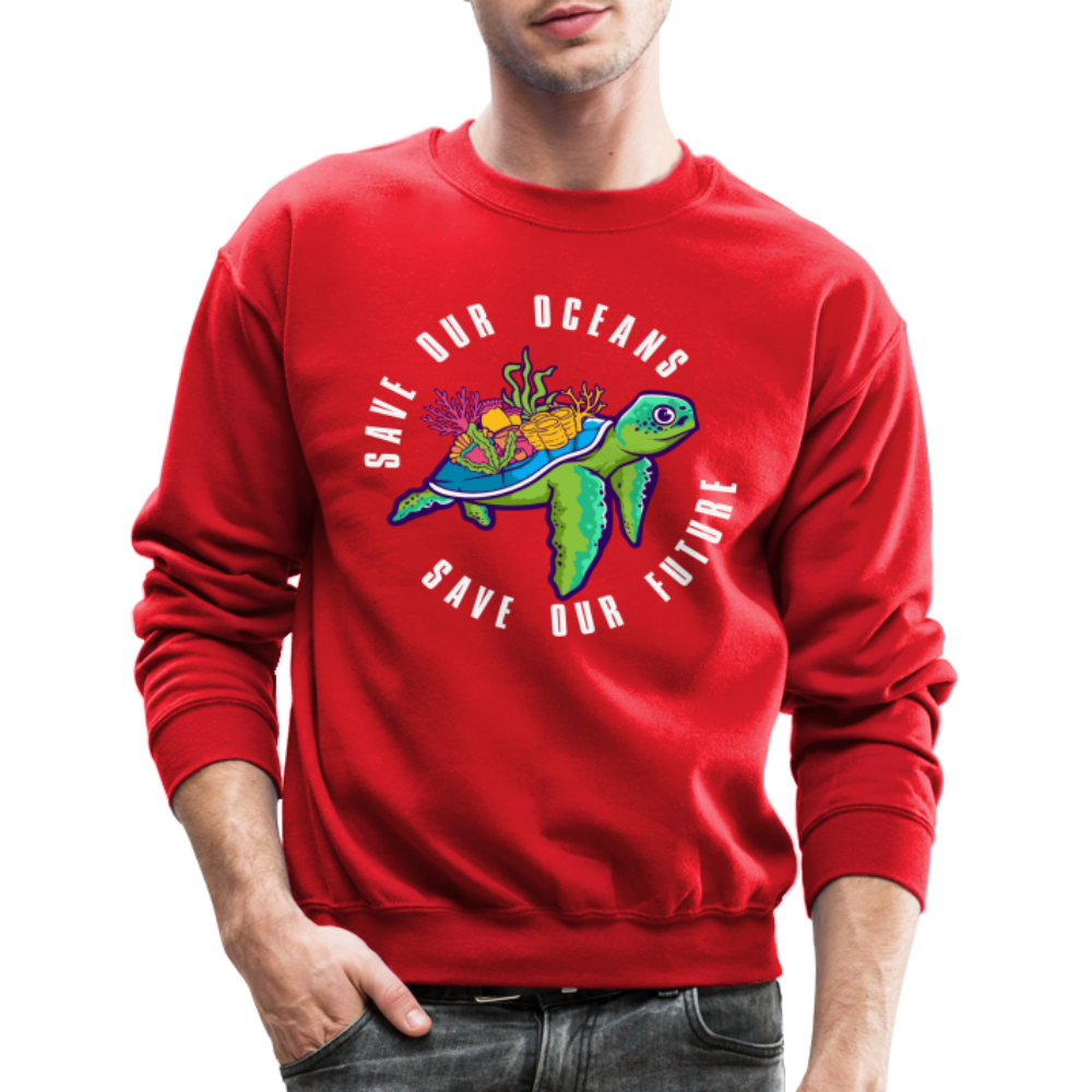 Save Our Oceans Save Our Future Sweatshirt Color: red