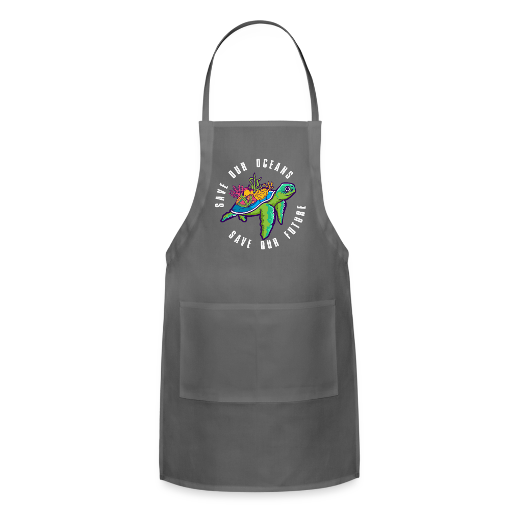 Save Our Oceans Save Our Future Adjustable Apron Color: charcoal