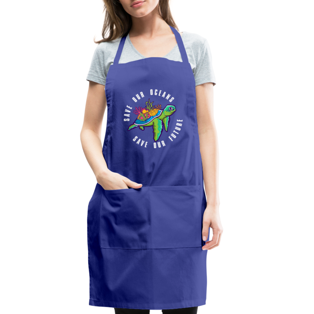 Save Our Oceans Save Our Future Adjustable Apron - royal blue