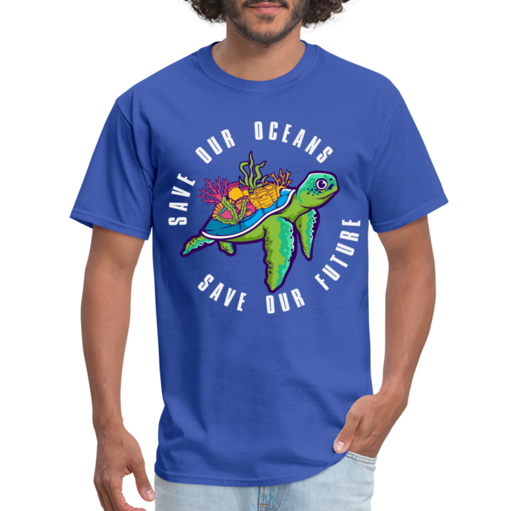 Save Our Oceans Save Our Future T-Shirt Color: royal blue