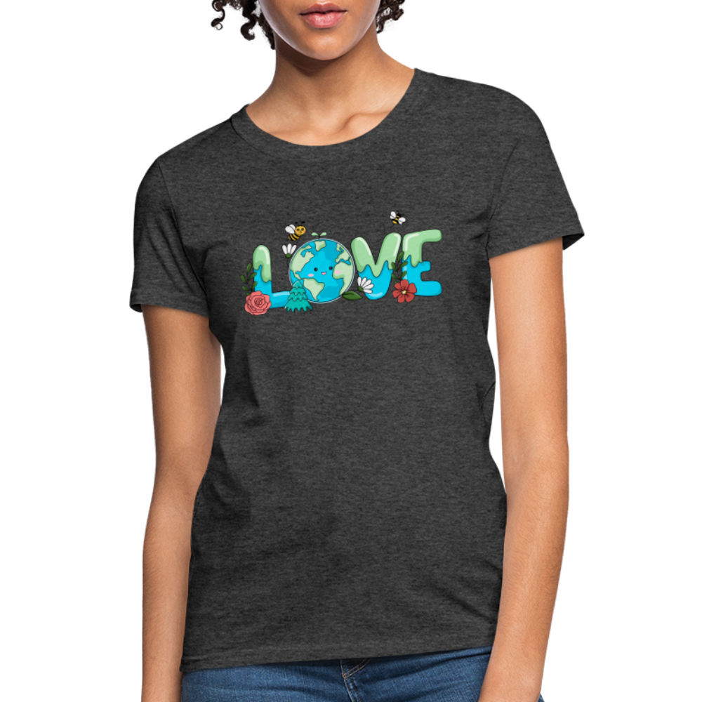 Nature's LOVE Celebration Women's T-Shirt (Earth Day) - heather black