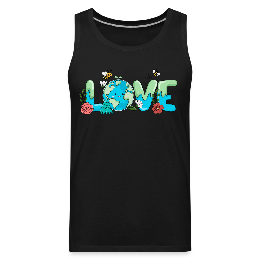 Nature's LOVE Celebration Men’s Premium Tank Tops (Earth Day) Color: deep navy