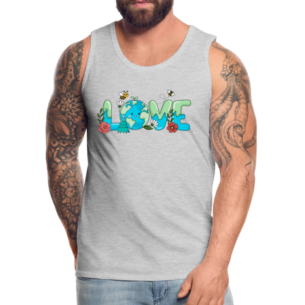 Nature's LOVE Celebration Men’s Premium Tank Tops (Earth Day) Color: deep navy