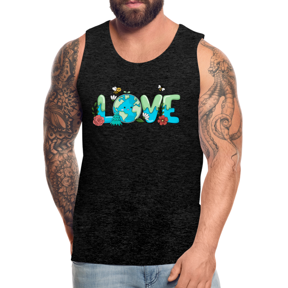 Nature's LOVE Celebration Men’s Premium Tank Tops (Earth Day) Color: deep navy