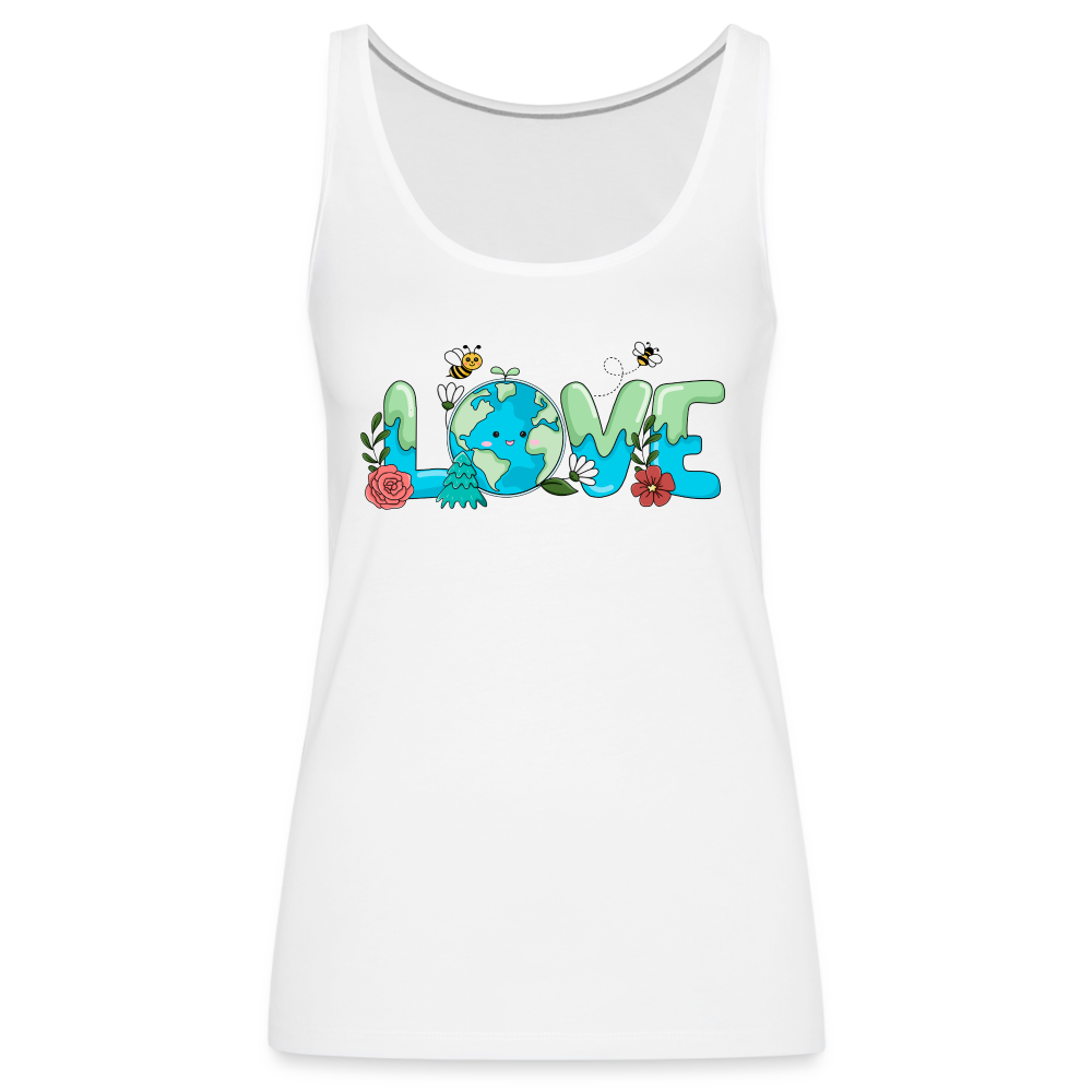 Nature's LOVE Celebration Women’s Premium Tank Top (Earth Day) - white