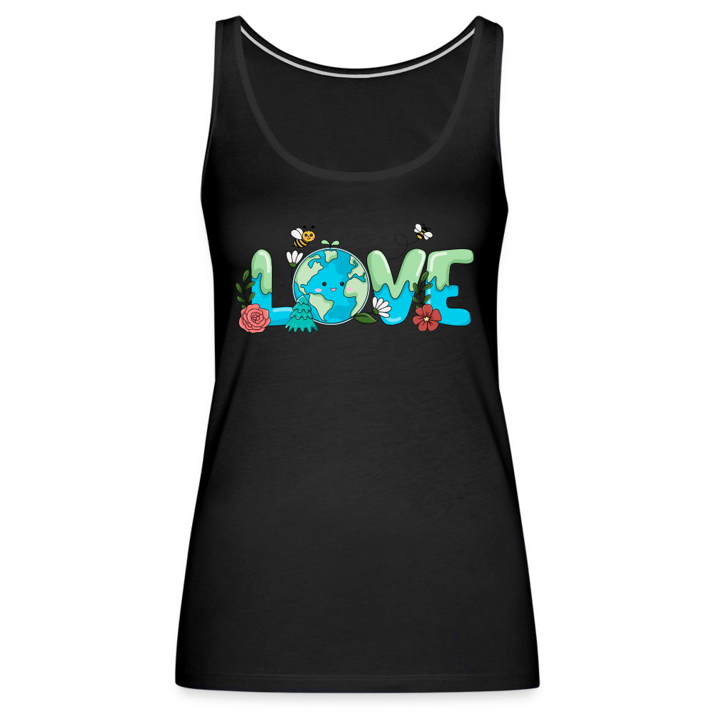 Nature's LOVE Celebration Women’s Premium Tank Top (Earth Day) - black