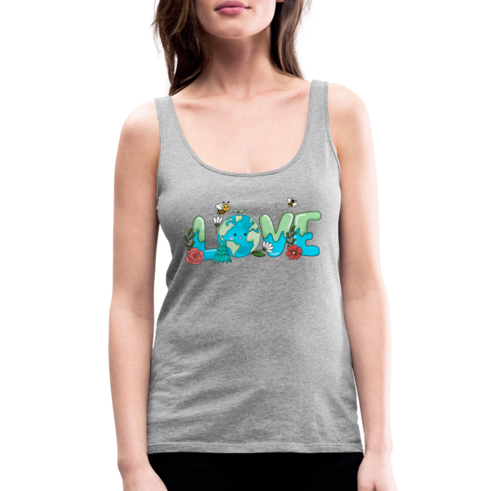 Nature's LOVE Celebration Women’s Premium Tank Top (Earth Day) - heather gray