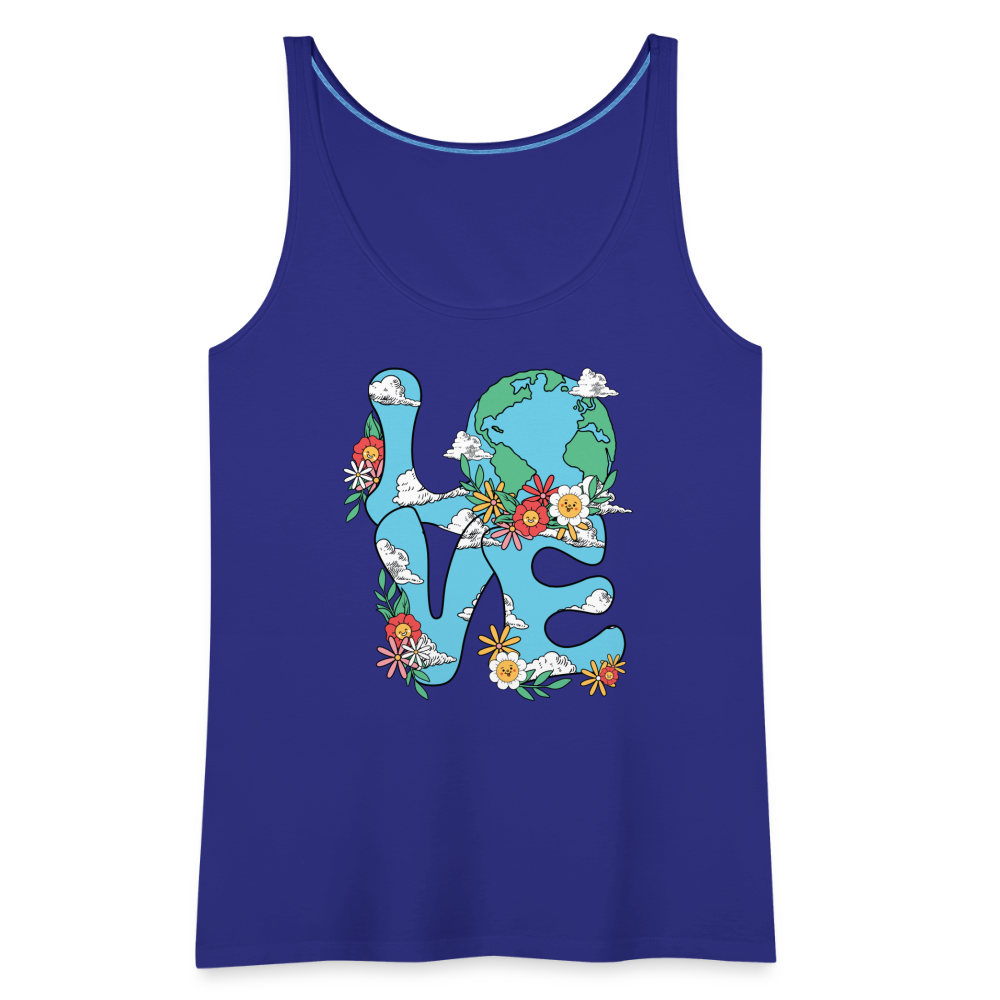 LOVE Earth Day Floral Women’s Premium Tank Top - royal blue